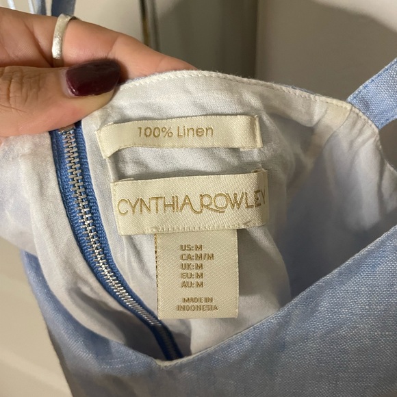 Blue and Pink Linen Dress - Picture 3 of 5